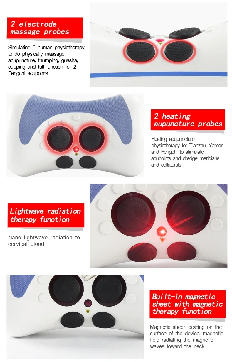 2025/معدات العلاج الطبيعي وسادة تدليك الرقبة الساخنة بالاهتزاز الكهربائي #4