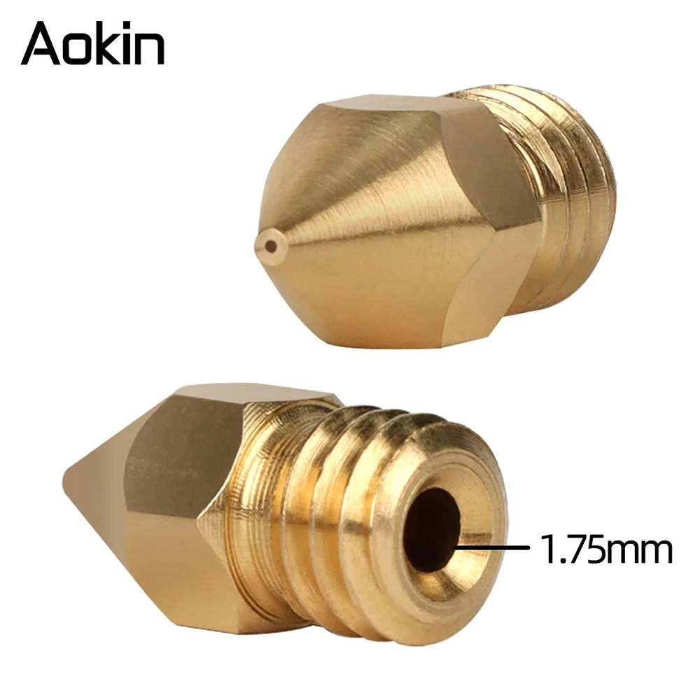 5/10/20 قطعة MK8 فوهة نحاسية 0.2 مللي متر 0.3 مللي متر 0.4 مللي متر 0.5 مللي متر 0.6 مللي متر فوهات رأس الطارد لـ 1.75 مللي متر CR10 CR10S Ender-3 أجزاء طابعة ثلاثية الأبعاد #5