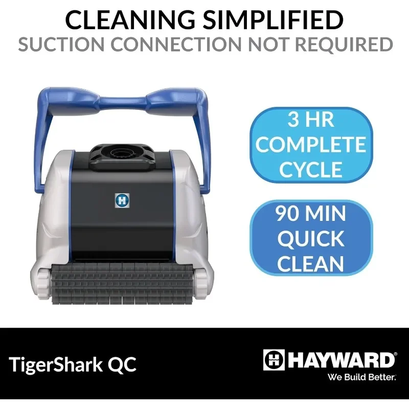 

W3RC9990CUB TigerShark QC Robotic Pool Cleaner with Quick Clean for In-Ground Pools up to 20 x 40 ft. (Automatic Pool Vacuum)