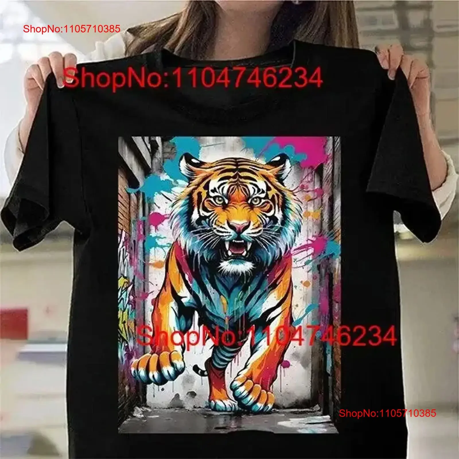 Powerful TIGER GRAFFITI LEAPING T Shirt Idea Fierce Wildlife Animal Art vintage Washed Comfortable designer clothes Slightly