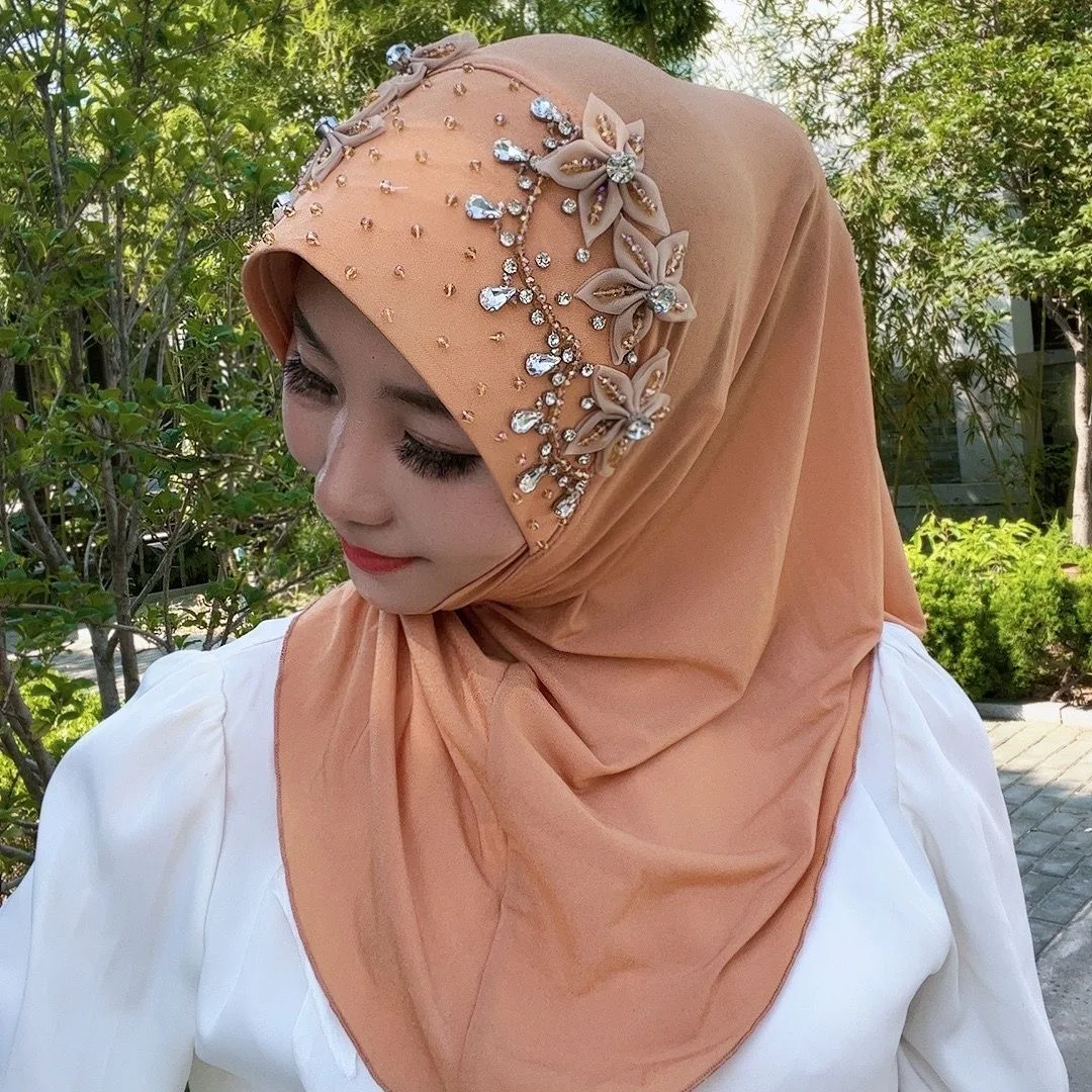 Autunno Dubai Luxury Party musulmano Appliques scialli hijab