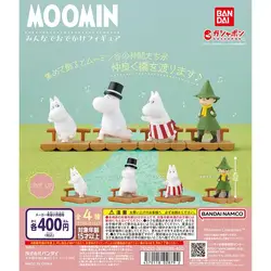 4 pz/set Genuine Bandai Gashapon MOOMIN Crossing the Bridge Together Cartoon Model Toys Gift