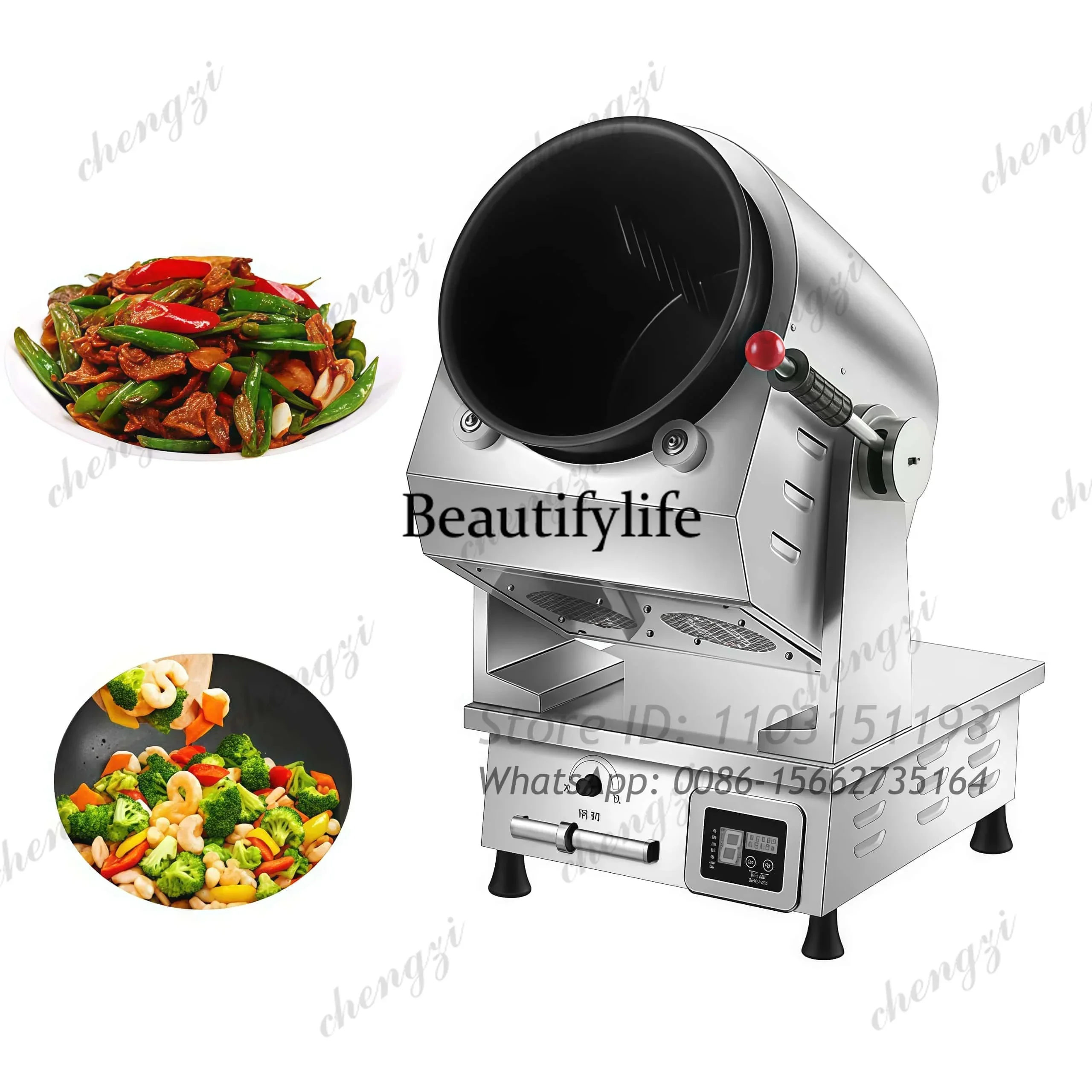 Electric Automatic Stir Fry Fried Rice Smart Robot Cooking Machine Stir Fryer 1.5~10kg Capacity Kitchen Restaurant