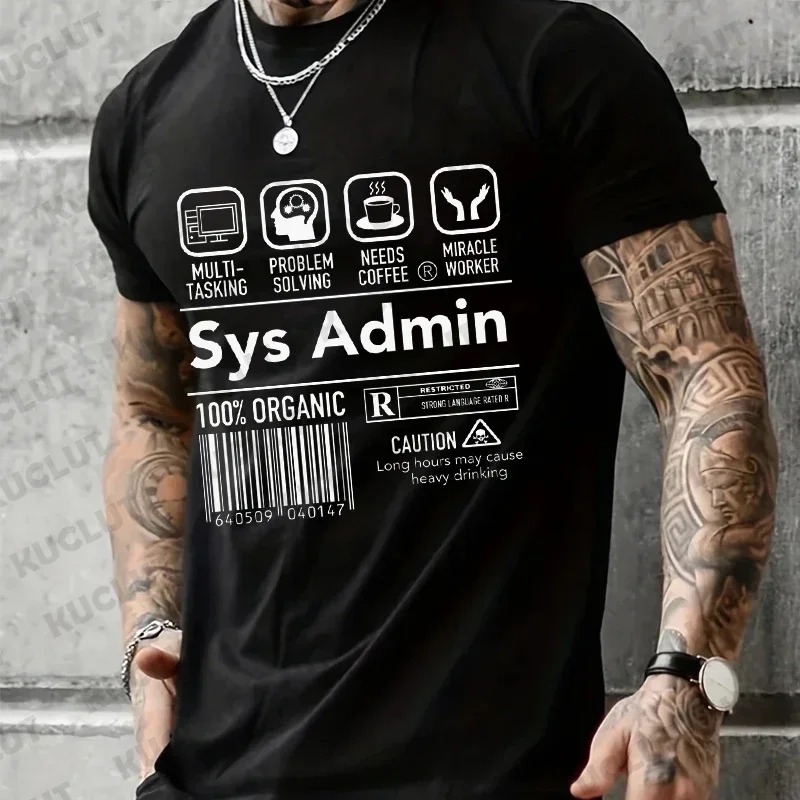 T-Shirt Tees Tops Men Computer System Administrator Core CPU Pc Coder Geek Computer Science Clothing Unisex T Shirt Funny tops