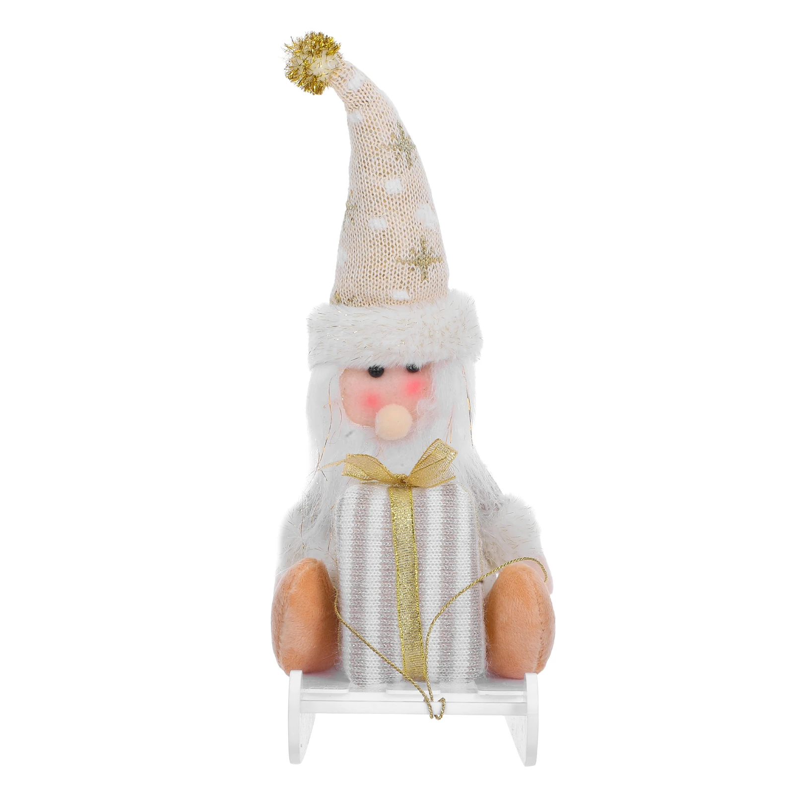 

Christmas Decoration Santa Claus Sled Desktop Ornament Fireplace Xmas Table Centerpiece Stuffed Festive Home Party Supplies Show