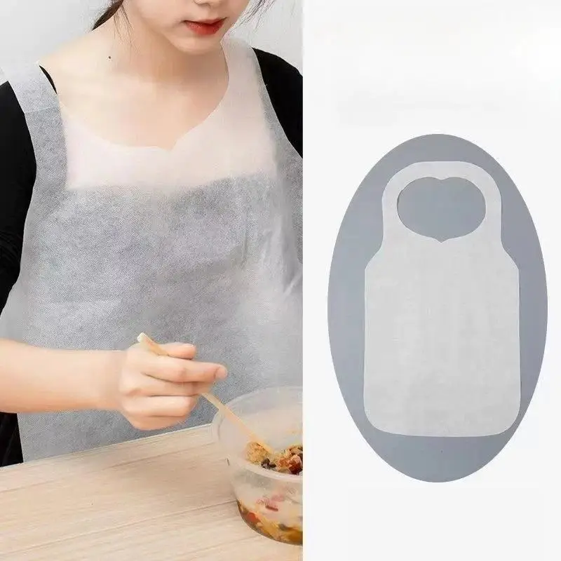 Large Size Disposable Aprons 10/30Pcs Oil-proof Anti-fouling Waterproof Non-woven Bibs for Adult Hotpot Grilling