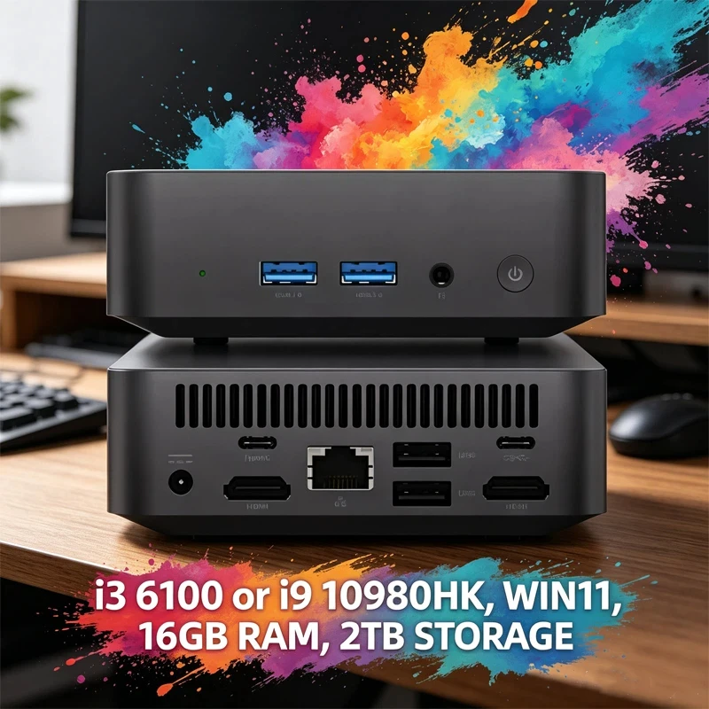 Prismatic 2026 Vanguard Launch Mini PC Core I9 10980HK/ I3 6100 Processor Windows 11 Pro 32GB RAM 1TB 2TB SSD WiFi 6 Bluetooth