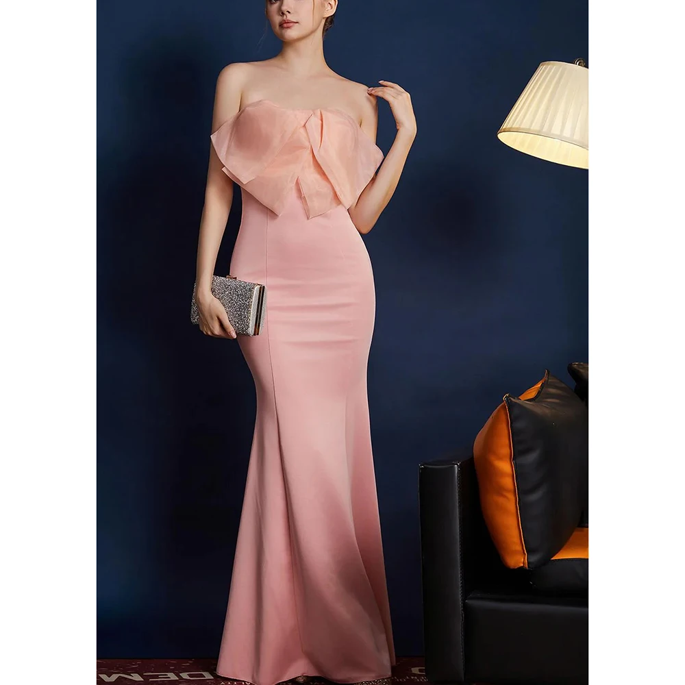 

Индивидуальные милые банты без бретелек длиной до пола, платья русалки для выпускного вечера, свадебные платья подружки невесты, вечернее изысканное платье