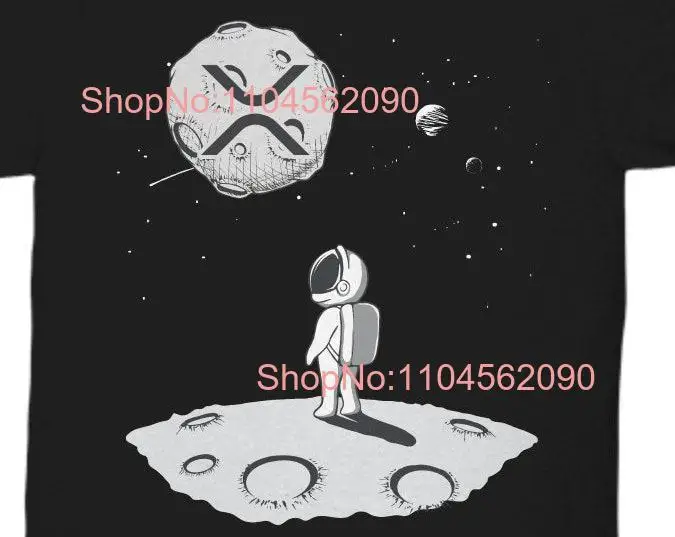 

Футболка Xrp Moon Crypto Астронавт стоячи в Вселенной, смотрят криптовалютой, во время покровите его сумки