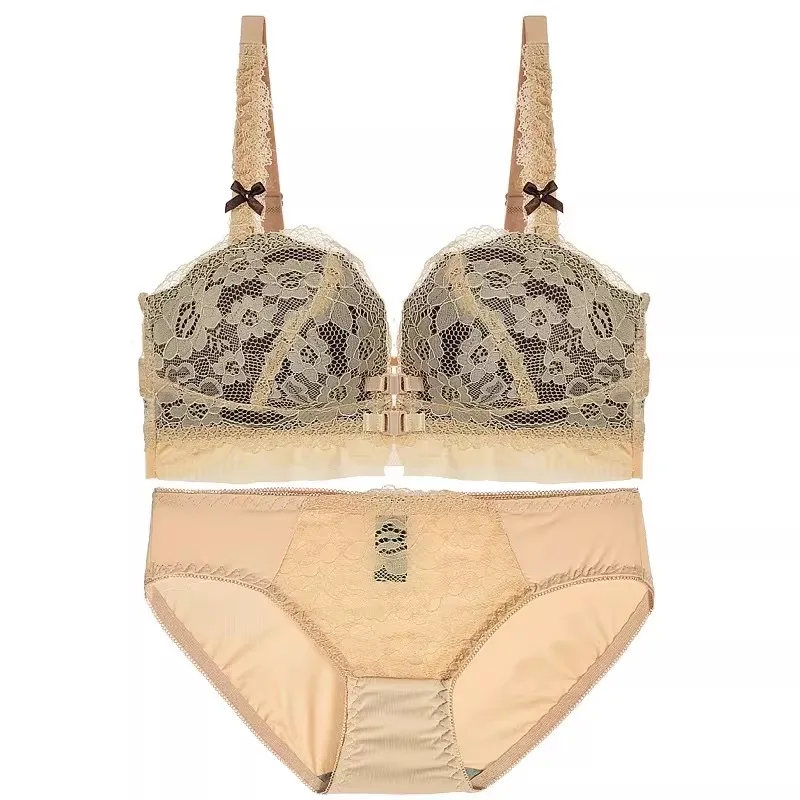 YUQI's Frontverschluss-BH-Set - Verdickt, Formgebend, Anti-Durchhänge-Effekt, Nahtlose Unterwäsche für Damen |   Schlankmachendes & Sexy Design