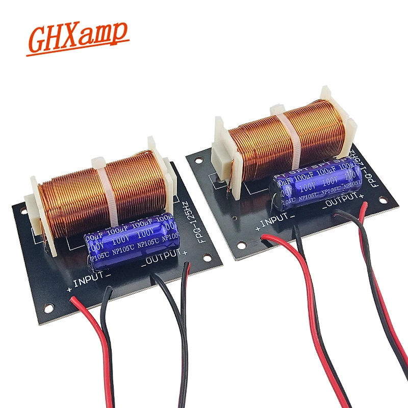 

Кроссовер для сабвуфера GHXAMP 300 Вт с кабелем, 125 Гц, специализированный частотный делитель для сабвуфера, для динамиков 5-12 дюймов, 2 шт.