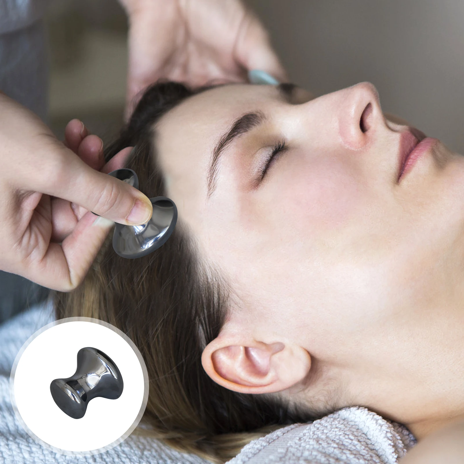 

1 шт., массажный камень с грибами, титановый герц, массажер для лица, спа-скрубный камень, уменьшает морщины, темные круги, улучшает цвет лица