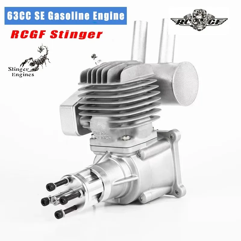 RCGF STINGER PRO 63CC SE Single Cylinder Ceramic Plating Side Exhaust 2-Stroke Gasoline Engine for RC Airplane Model