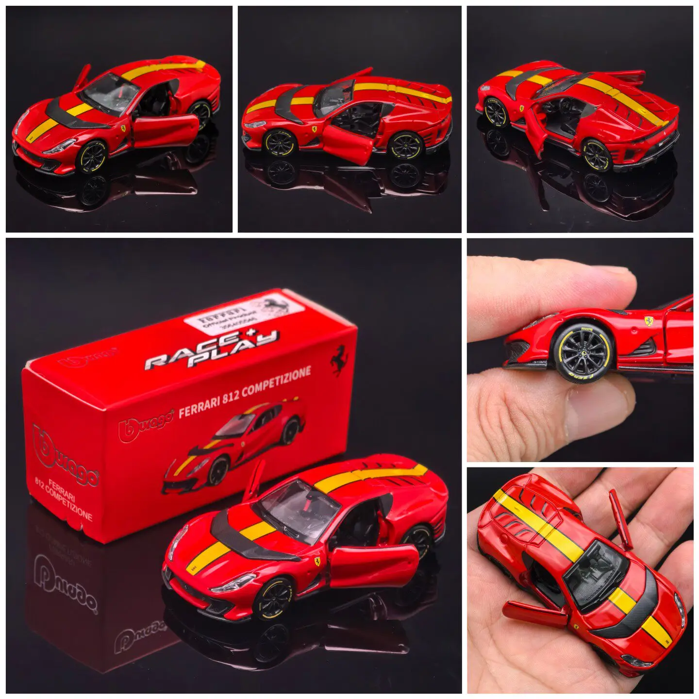 Bburago 1:64 Ferrari Serie Legierung Druckgussmodelle SP3 458 599 ENZO Mini Simulationsautos F12 SF90 812 Sammlerfahrzeug Spielzeug Geschenk – Detail 5
