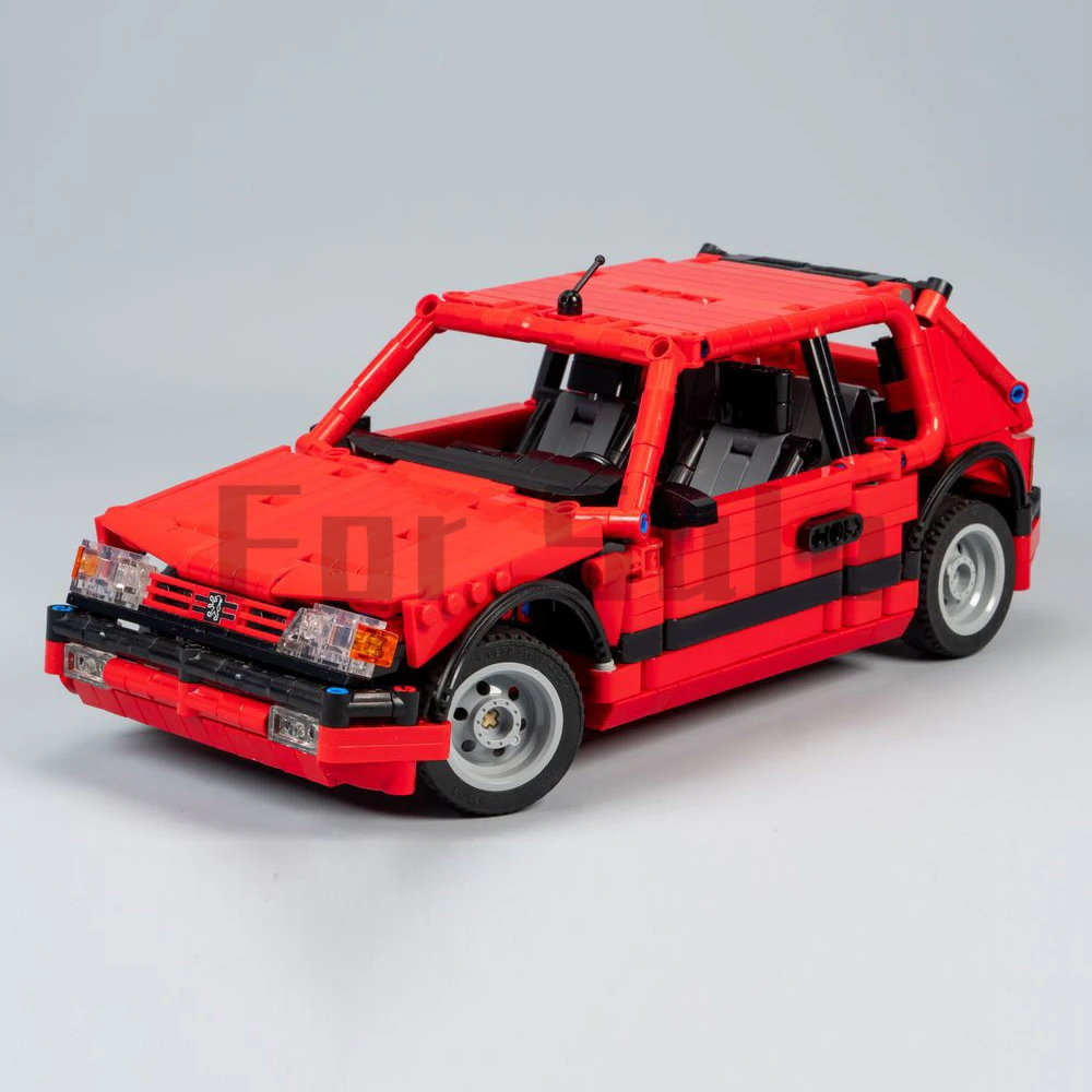 MOC-109517 Nico71 Peugeot 205 GTI Red Edition 985PCS Domestic Building Blocks Toy Model Car