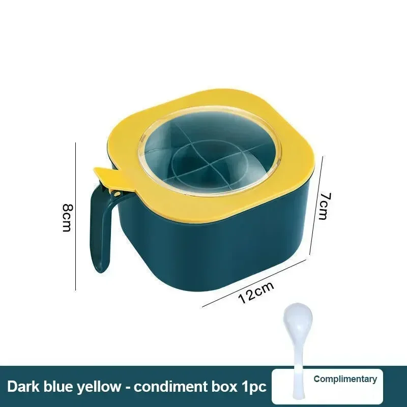 Seasoning Box with Spoon Spice Jar Multi Compartment Salt Pepper Spice Jars Condiment Container Kitchen Gadgets