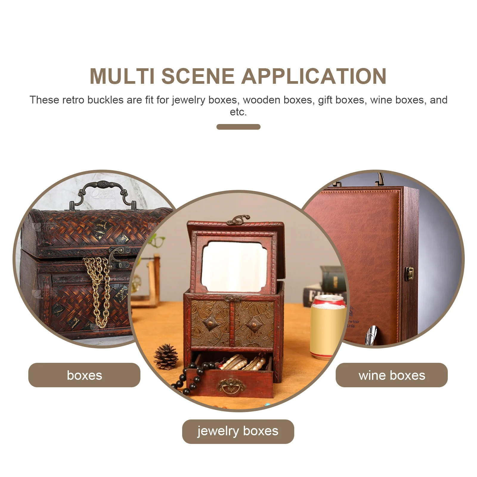 

1 set 1 Set Vintage Lock Mini Padlock Latch For Jewelry Box Wooden Case Cabinet Drawer Decorative Padlock Latch Drawer Hardware