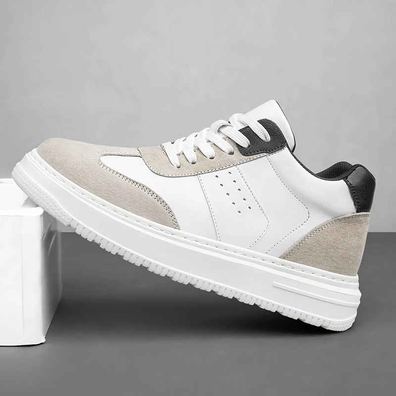 2025Mens Elevator Shoes Height Increase Invisible 6/ 8cm Sports Sneakers Elevate Taller Lift Leather Shoes