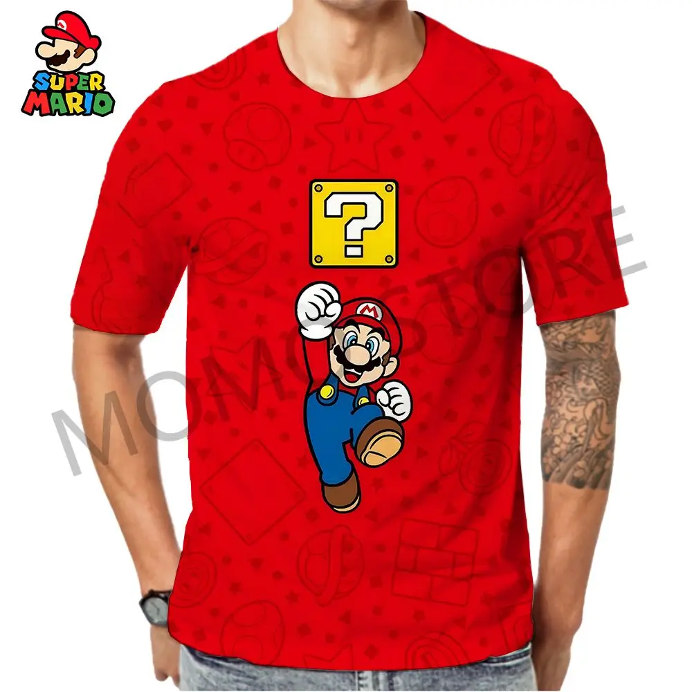 

Mario 2024 Summer 110-6XL Men's T Shirt Kid's T-shirt Louis Children's Parent-child Wear Tops Anime Quick Dry Classic Adventure