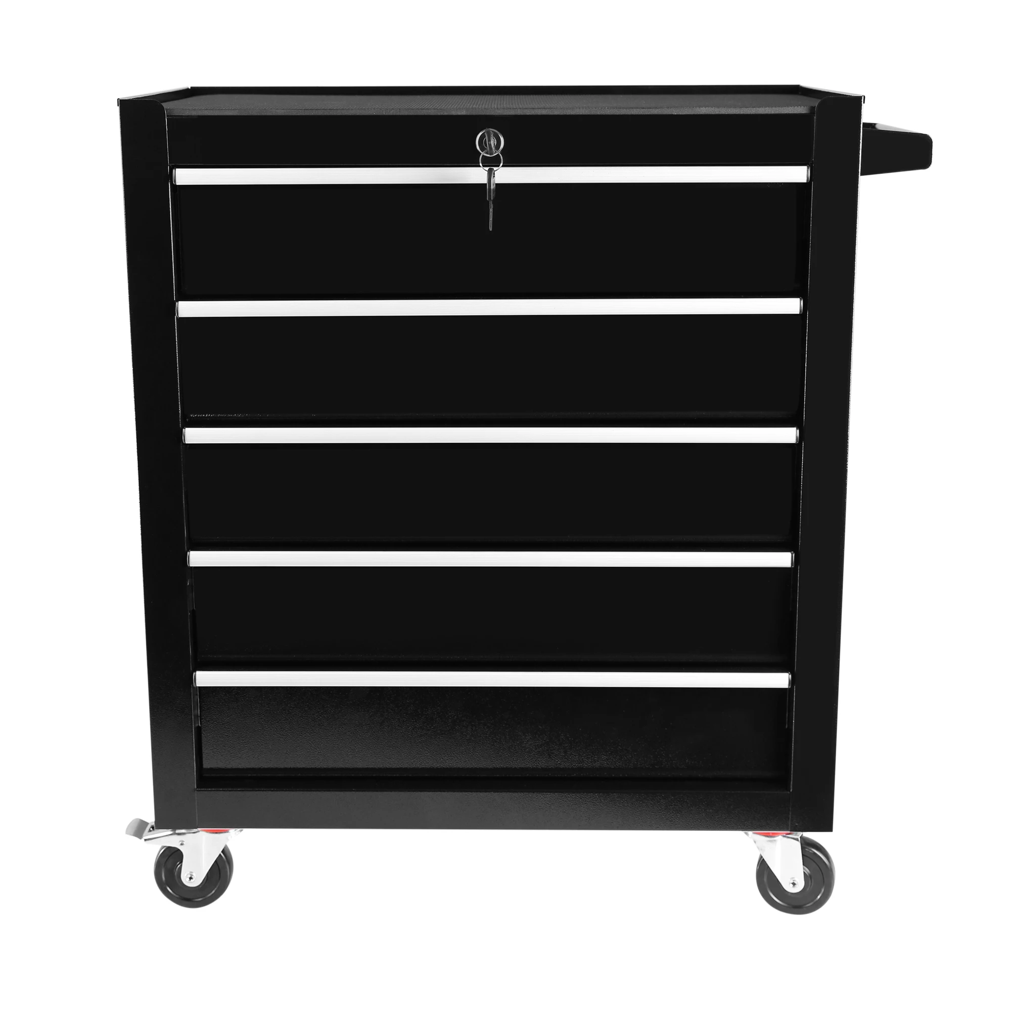 5 Drawers Multifunctional Tool Cart with Wheels Metal Rolling Tool Cart Storage for Garage Workshop Warehouse Repair Shop Black