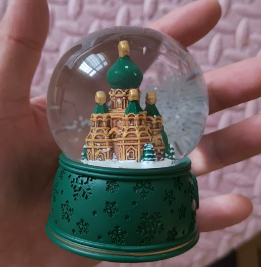 New Church Three-dimensional Crystal Ball Colorful Lighting Snow Scenery Decoration Ornament Gift