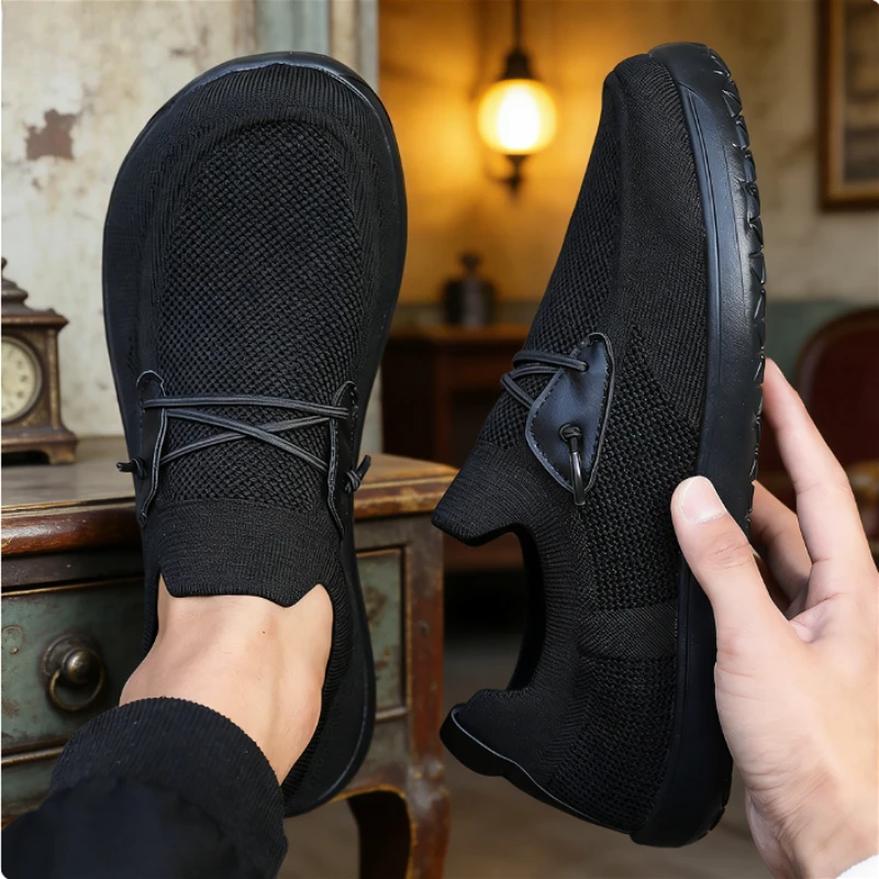 

WideToe Barefoot Shoes for Men Zero Drop Sole Minimalism Walking Shoes Breathable Soft Non-slip Flats Loafer Mens Driving Shoes