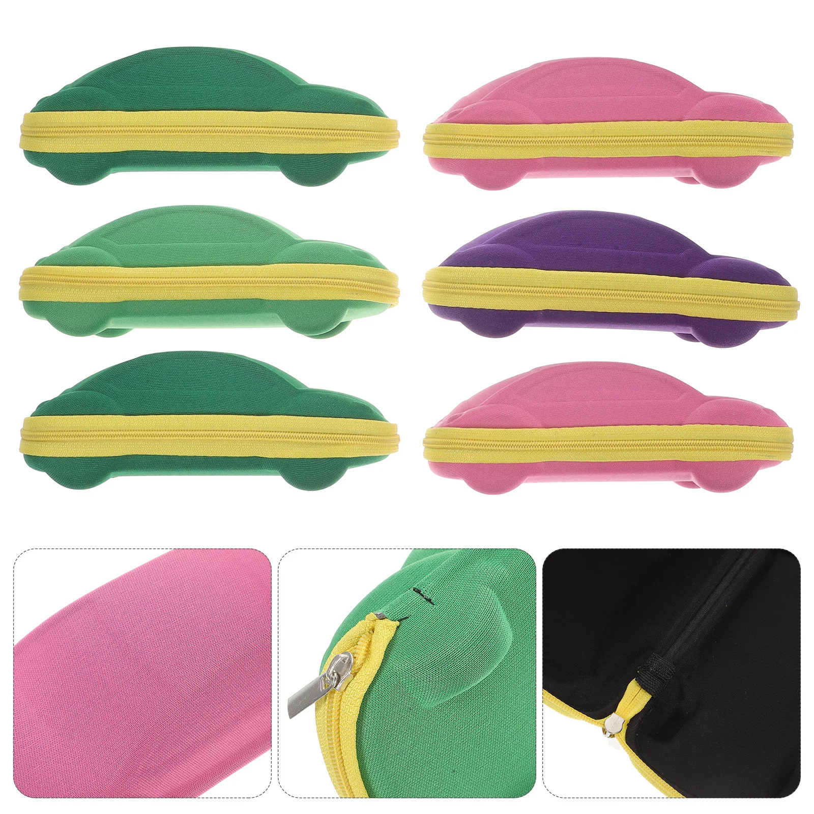 

6Pcs Eyeglass Box Premium Material Compact Size Glasses Case Random Color Trendy Design Spectacle Case for Daily Use