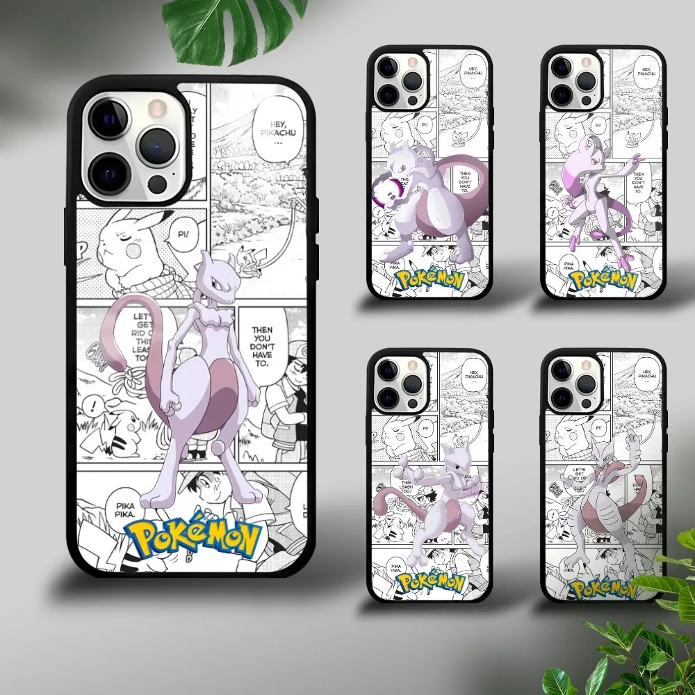 Funny Cartoon Mewtwo Phone Case For iPhone 16 15 14 13 12 11 Pro Xs Max Mini Plus Celulares Hard Funda