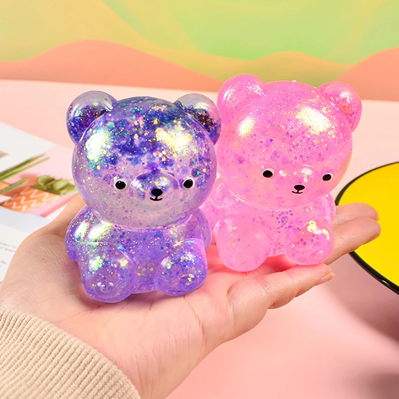 1 Pc Aurora Maltose Mini Bear Squishy Slow Bounce Stress Relief Toys Small Cute Animal Squishy