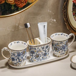 Bathroom And Kitchen Accessories Soap Foam Dispenser Ceramic Shower Soap Dispenser Soap Dish Toothbrush Holder Mouthwash Cup