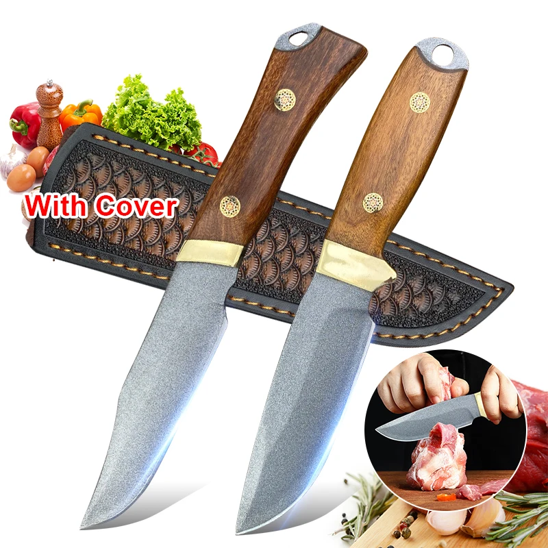 Allzweckmesser, hochwertiges Stahl-Ausbeinmesser, Kochmesser, Holzgriff, Hackmesser, Fleisch, Fisch, Gemüse, Peeling, Obst, Küchenmesser