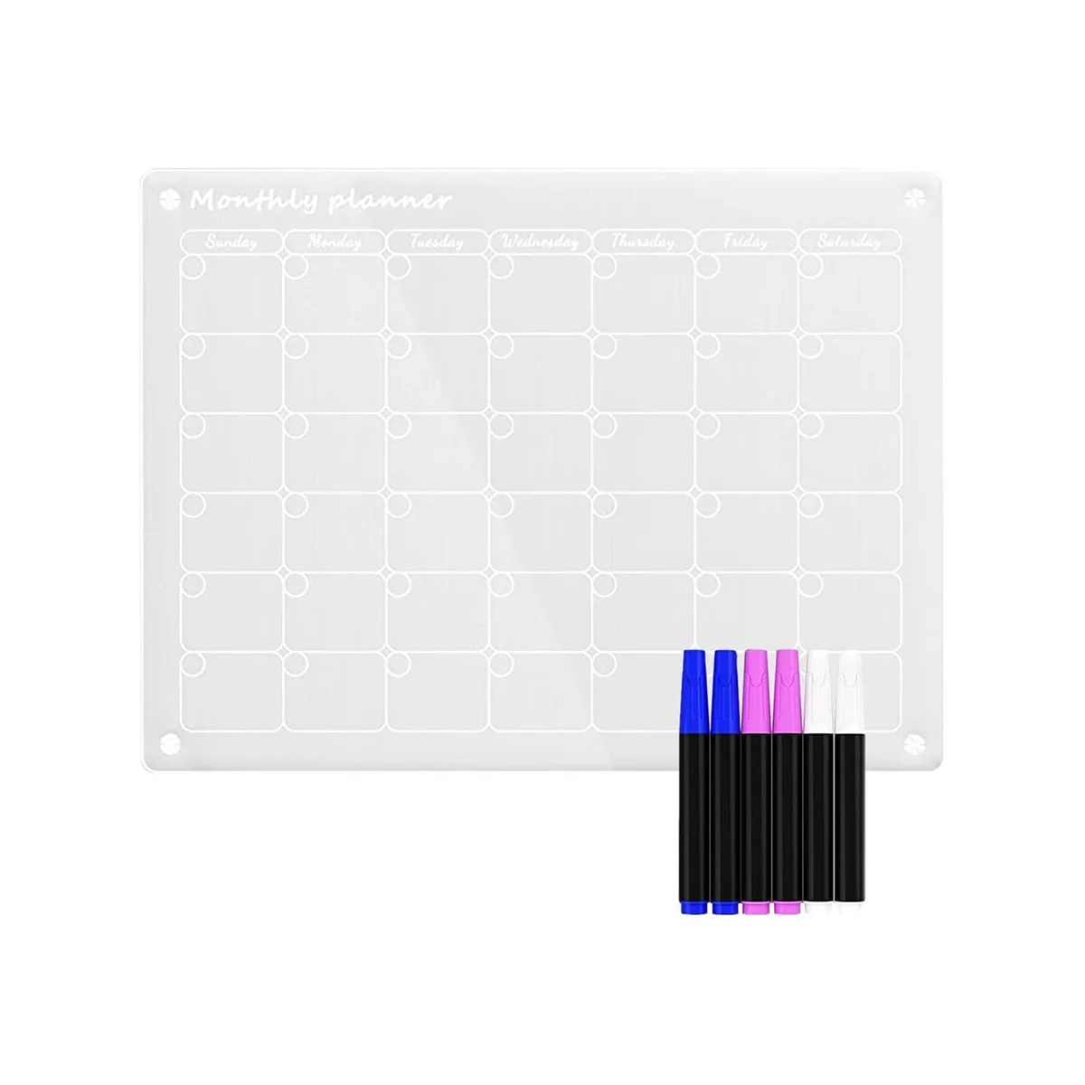 

Dry Wipe Calendar Magnetic Board Fridge Calendar Acrylic Whiteboard Weekly Planner Transparent Magnetic Erase Magnetic B