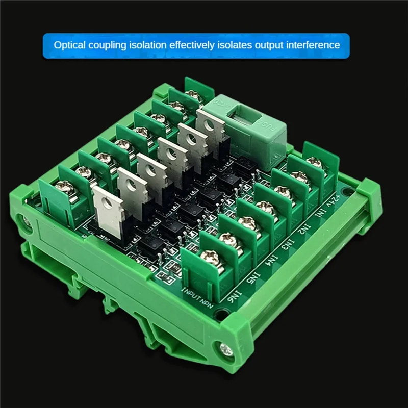 6-kanaals PLC-versterkerkaart Isolatiebord Npn in Pnp uit met modulerek PLC-beschermingskaart