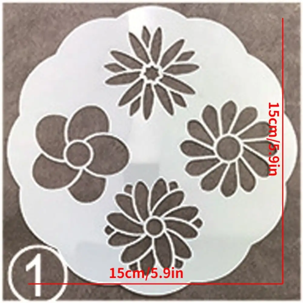 15pcs/set 6 Inch Round Lace Cake Stencils Hollow Decorative Doodle Logo Shape Spray Stencils Diy Sugar Cube Letters Baking Tools