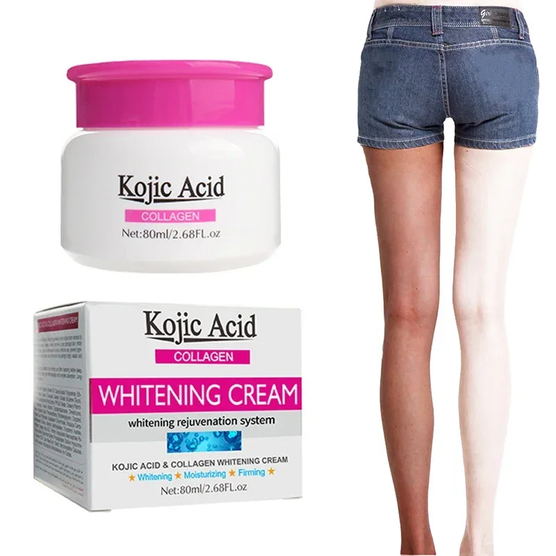 Kojic Acid Whitening Cream Moisturizing Face Body Underarm Bleaching Cream For Legs Knees Private Part Lightening Cream Brighten