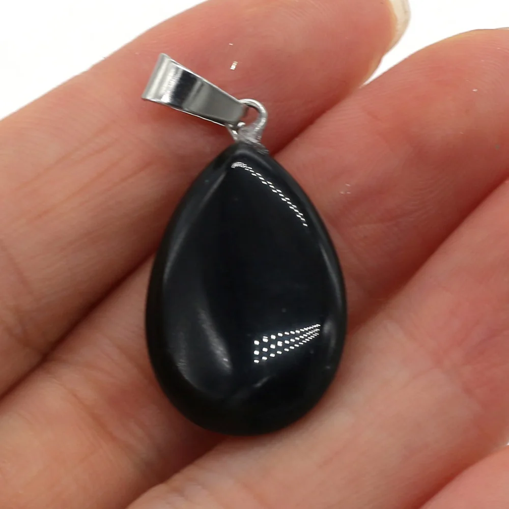 25PCS Wholesale Flat Drop Shape Natural Unakite Opal Sodalite Stones Pendant DIY Necklace Bracelet Earrings Jewelry Fashion Gift