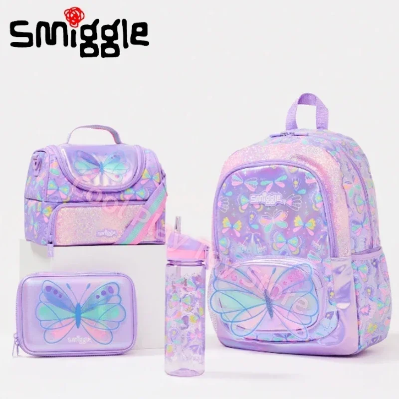 Smiggle de Australia para niños, Bolsa Escolar de mariposa para estudiantes, bolsa de almuerzo, caja de lápices, taza de agua, mochila de Anime, regalo