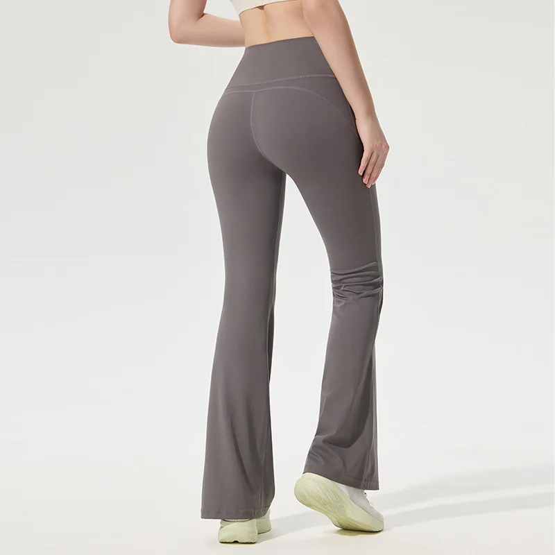 Women's Yoga Bell Bottom Pants High Waisted  Hip Lifting Fitness Pants, High Elasticity Fast Drying Sports Running Casual Pants