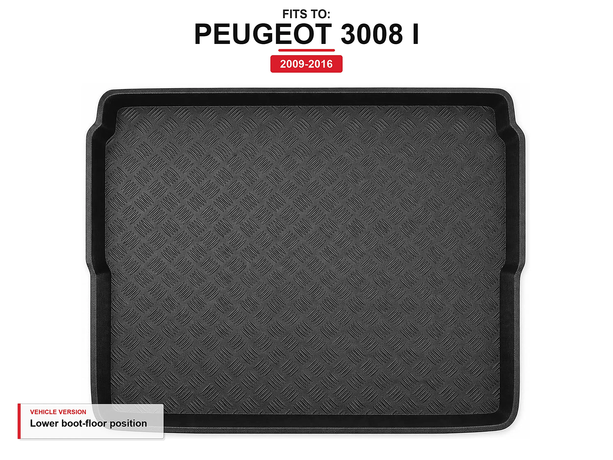 Kofferbakmat met rand voor: Peugeot 3008 I 2009-2016