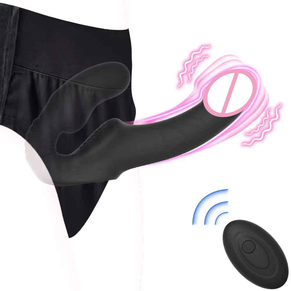 Strapless Strap-on Dildos Vibrator With Remote Control For Women Lesbian Couples, G Spot Sex Toys With Clitoris Stimulator_voghion.com