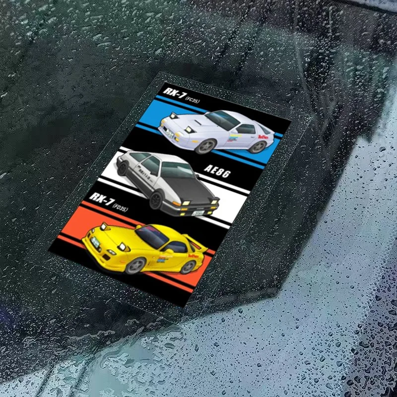 Fujiwara Tofu Shop Static Cling Car Sticker For Initial D AE86 RX7 FC3S FD3S JDM Drift Window Decal Waterproof Auto Stickers
