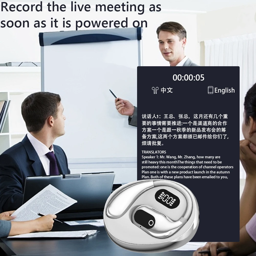 XG99 AI 지능형 번역기 이어버드, 138 언어 블루투스 실시간 번역 이어폰, 방수 무선 헤드폰