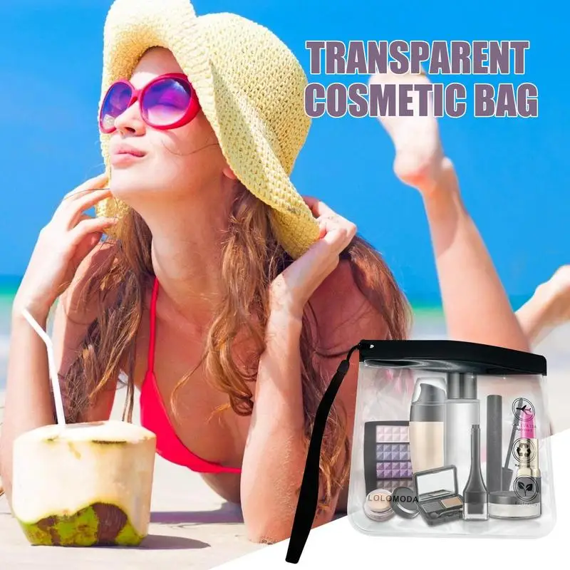 Tas penyimpanan Makeup Bening, tas penyimpanan Organizer perlengkapan mandi, tas Makeup perjalanan