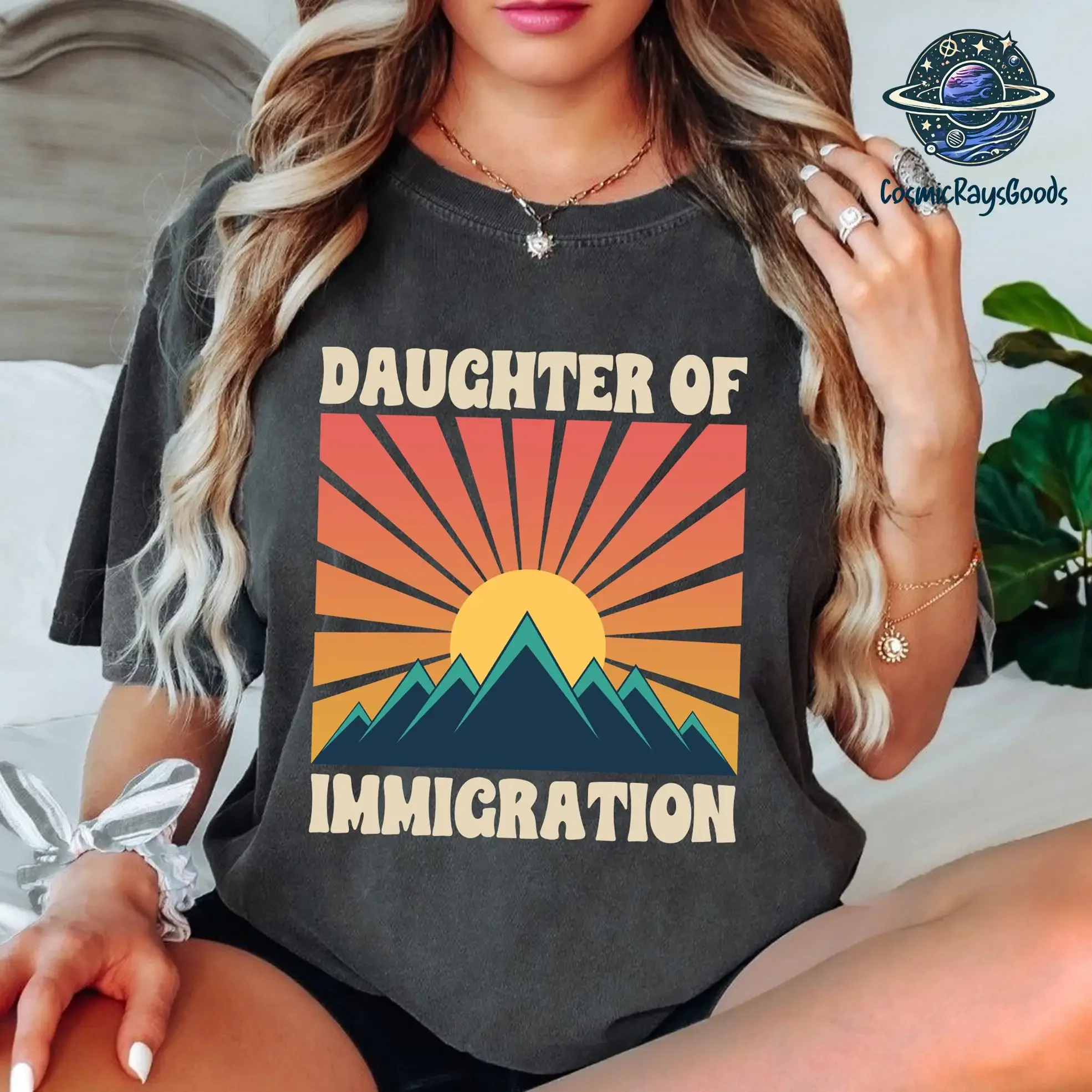Proud Daughter of ImmigranT T Shirt Anti Deportation Political Activism Democrat Protest MAGA Mexicans Ain Going Anywhere