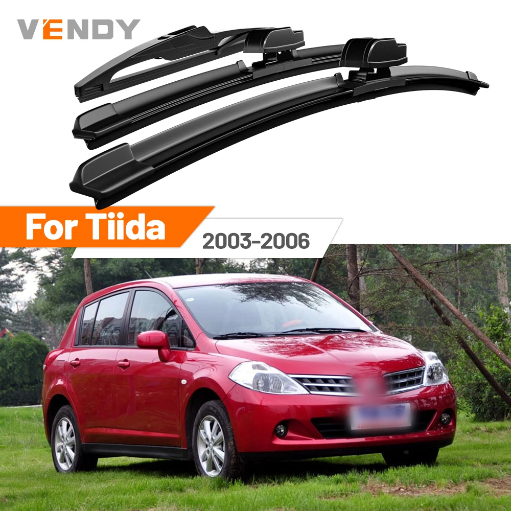 Für Nissan Tiida 2003-2006 2004 2005 Vordere & Hintere Windschutzscheiben-Wischerblätter Scheibenwischer-Set Zubehör