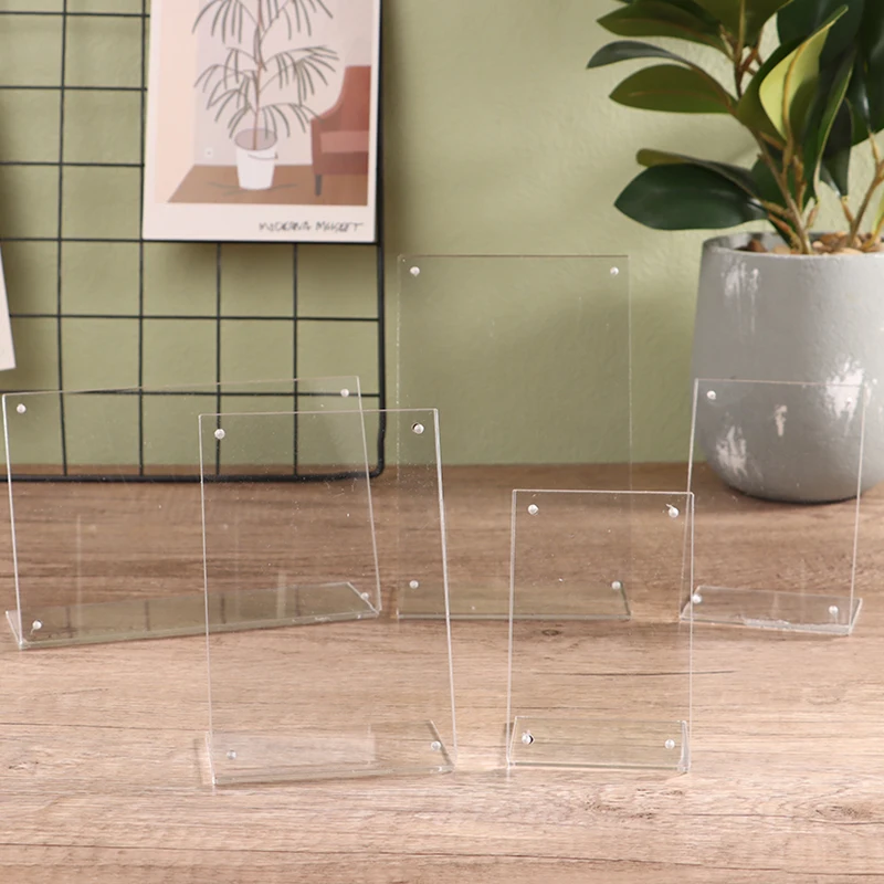 Magnetic Album Postcard Souvenir Display Stand Acrylic Desktop Display Frame Table Card Sign Collection Photo Protection Holder