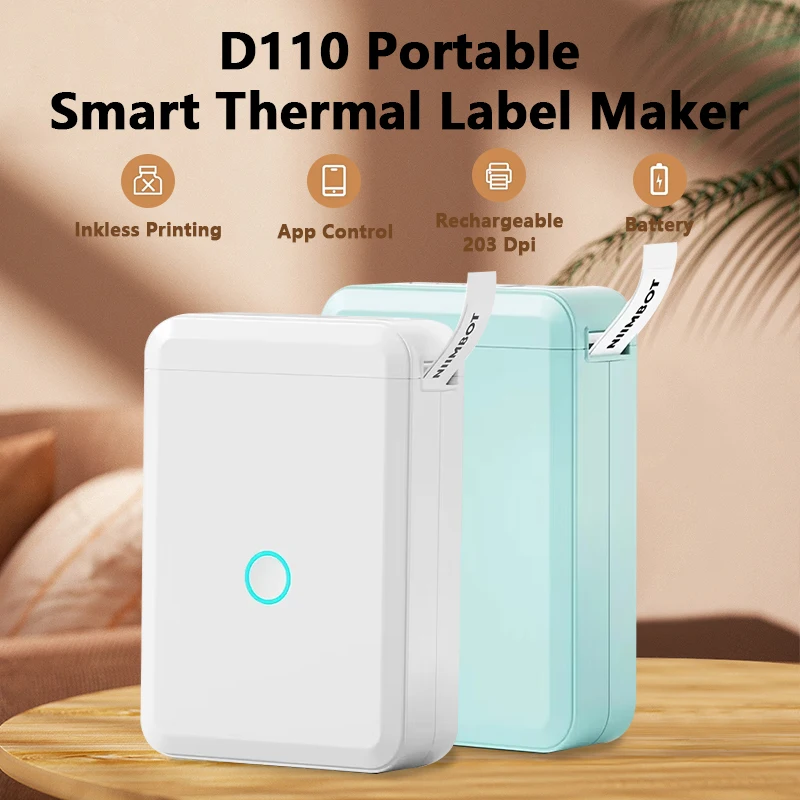 Portable Mini Printer Thermal Label Printer Niimbot D110 Self-adhesive Sticker Labels Printer Pocket Handheld Barcode Machine