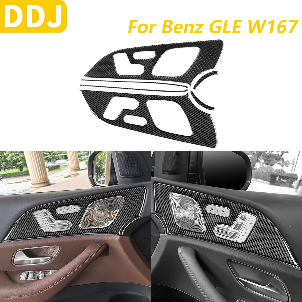 

For Mercedes-Benz W167 GLE 300 350 400 450 2019-2024 Real Carbon Fiber Car Accessories Gear Shift Chassis Lift Set Trim Sticker