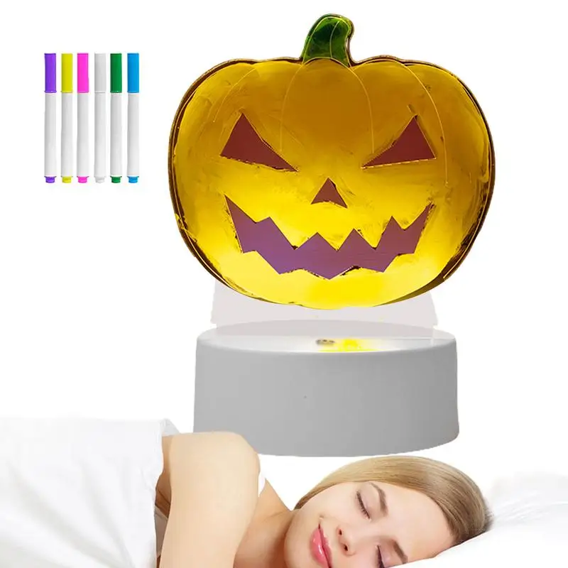 

3D Illusion Night Light Children Bedside Painted Night Lamp 3D Effect Parent-Child Interactive Toy Halloween Seasonal