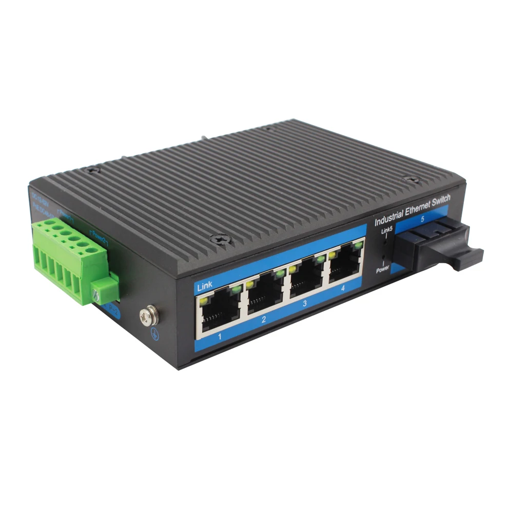 OEM 10/100Mbps 4 POE RJ45 to Fiber Optic Converter Industrial Grade Din Rail 48V POE Fiber Media Converter